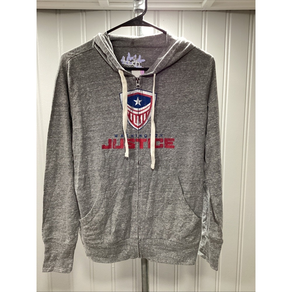 Washington Justice Hoodie Women's L Touch by Alyssa‎ Milano Full Zip Gray NWT